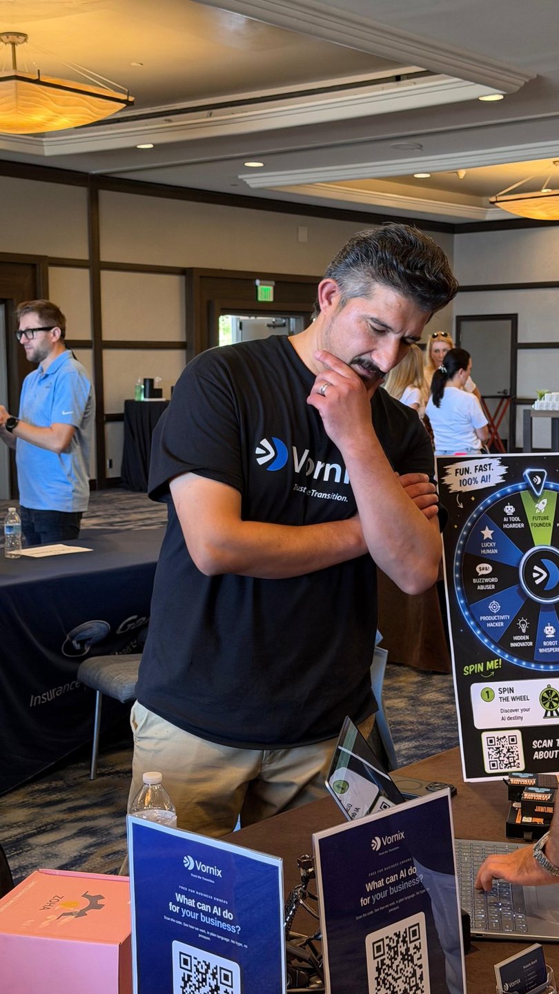 Mustafa Sharifi, founder of Vornix.ai, thinking through a problem.