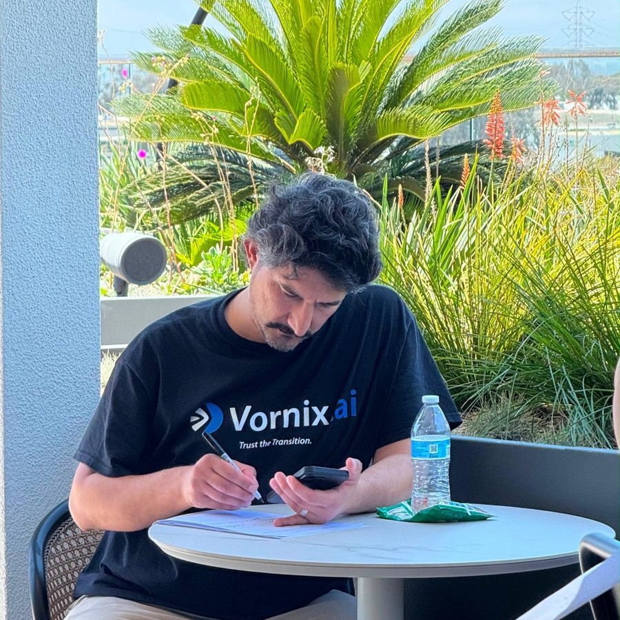Mustafa Sharifi working outdoors in San Diego